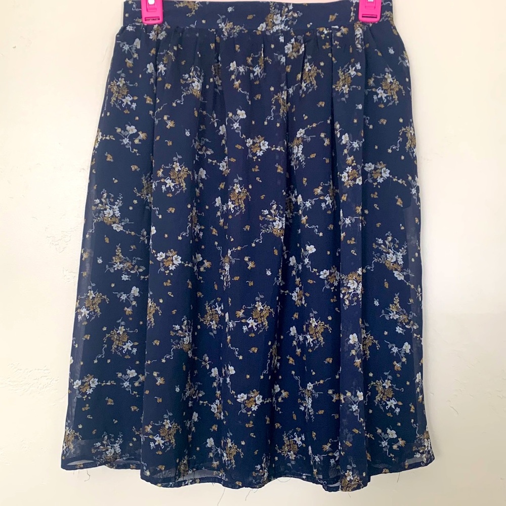 Navy knee length skirt